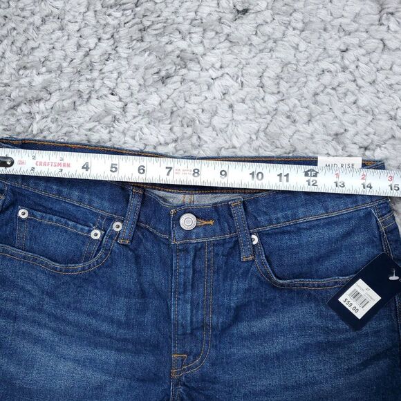 Lucky Brand Mid Rise Cut Off Shorts Women's Size 4 27 Dark Wash Blue Dawn - Picture 8 of 11